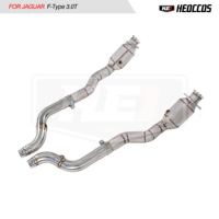 Échappement professionnel isolé en acier inoxydable pour Jaguar F-Type 3.0T, downpipe à haut débit, épaisseur 1,5 mm, poli/sablé