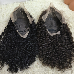 Promotion 53$ Letsfly 2# Burmese Curly 13x4 Lace Frontal Wigs 18 Inches Pre-pluckes Natural Hair Line Human Hair Wholesales - Product Image 1