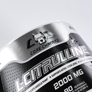 Factory Custom metallic labels & Bottle Label | Waterproof Oil-Proof Freezer Safe Sports Nutrition Supplement Bottle <b>Stickers</b> - Product Image 2