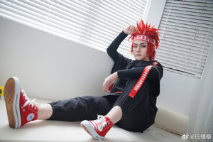 Perruques de cosplay synthétiques rouges Ainizi de la série <span class=keywords><strong>My</strong></span> <span class=keywords><strong>Hero</strong></span> <span class=keywords><strong>Academia</strong></span>, rôle de Kirishima Eijiro, pour garçons - Product Image 2