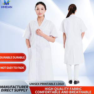 Divisa Ospedaliera Estiva a Maniche Corte per Infermieri, Camice Bianco Unisex, Uniforme Medica <span class=keywords><strong>da</strong></span> <span class=keywords><strong>Lavoro</strong></span> - Product Image 2