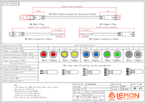 Nhỏ Mini Nối Chống Thấm Nước Lắp Ráp 5pin Cáp IP67 5 Pin Nối Chống Thấm Nước - Product Image 6