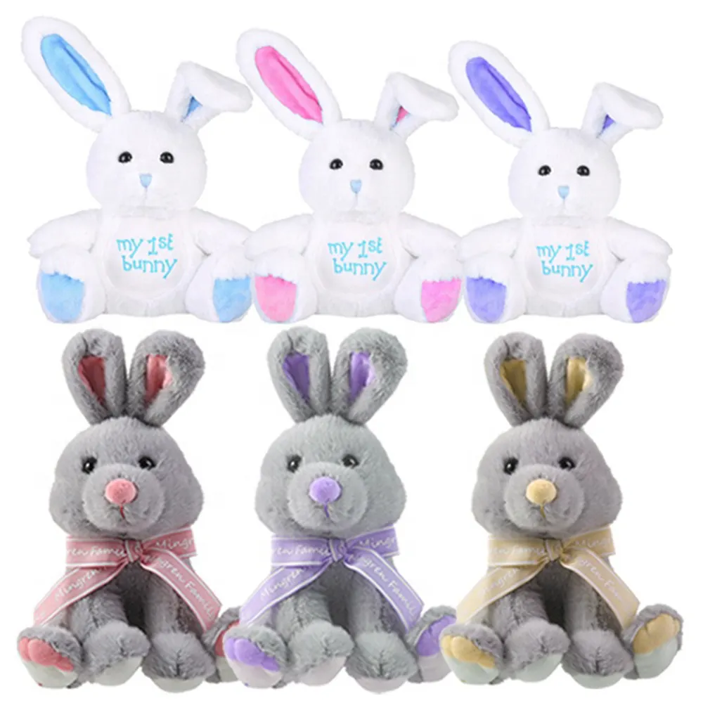 Rabbit Stuffed Animal Long Ears Hairband Soft Easter Bunny Soft Plush Easter plush toy