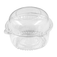 Boîte ronde en plastique pour fête d'anniversaire, 50 pièces, avec dôme transparent, paquet jetable