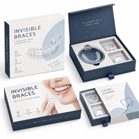 Boîte cadeau magnétique recyclable personnalisée pour appareil orthodontique, boîte d'emballage pour aligneur dentaire invisible, boîte pour aligneurs transparents