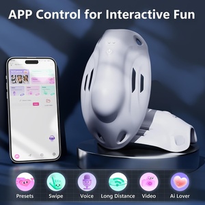 Vibrateur portable commandé par application pour hommes, 9 modes de vibration, rechargeable par USB magnétique, masseur en silicone étanche - Product Image 3