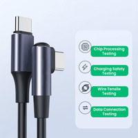 Câble de données USB3.1 Type C vers Type-C en forme de L, PD 20V 5A 100W, câble de charge rapide USB