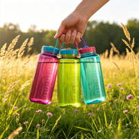 Nouvelle bouteille d'eau tendance en Tritan transparent, écologique, 32 oz, personnalisable, à large ouverture, pour le sport et les voyages