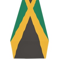 Chemin de table personnalisé en polyester avec drapeau de la Jamaïque, protection de table à coutures fines pour les repas quotidiens et les événements festifs
