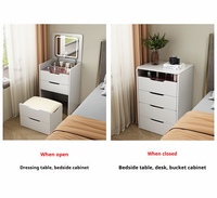 2025 moderne LED éclairé miroir commode vanité bureau pour maquillage MDF bois vanité Table beauté prix de gros chambre ensemble école