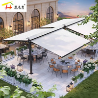 Auvent Rétractable Électrique Robuste en Aluminium pour Terrasse, Piscine et Restaurant, Modèle Papillon Mobile et Personnalisable pour Extérieur