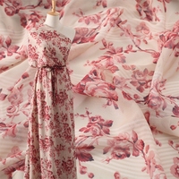 Tissu en crêpe de chine imprimé en soie pure, plusieurs couleurs