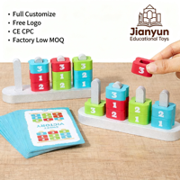 Jeux de société de combat en bois Montessori pour la maternelle, blocs à empiler, logique, comptage, jouets éducatifs mathématiques pour enfants