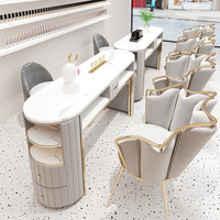 Ensemble table et chaise de manucure avec aspirateur, bureau de manucure pour salon de beauté pour une ou deux personnes, poste de manucure tendance