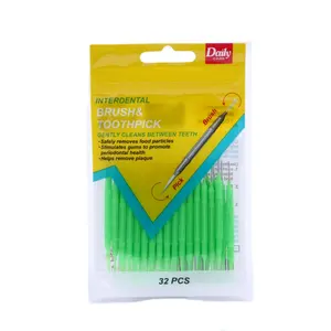 Nhà sản xuất trực tiếp mỏng cực mục đích kép Interdental làm sạch bàn chải Nylon Interdental bàn chải.