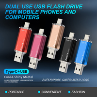USB 3.0 Tipe C, Flash Drive kecepatan tinggi 16GB 32GB 64GB 128GB 256GB OTG kunci USB untuk ponsel Android