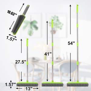Balai rotatif en acier inoxydable Brosses en plastique Tapis magique doux Balai de nettoyage de sol et ensemble de pelle à poussière - Product Image 2