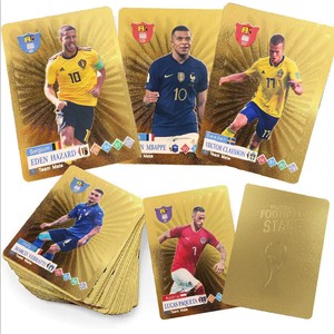 55 pièces/boîte PVC nouvelle Collection Rare joueurs de Football All-Star nouvelle <span class=keywords><strong>carte</strong></span> Star de Football coupe de Football or argent noir cartes colorées - Product Image 5