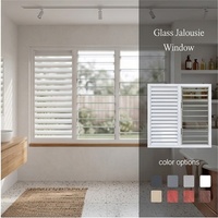 Fenêtre à jalousies en verre thermique isolant blanc avec profilé en aluminium et moustiquaire en acier inoxydable pour sous-sol
