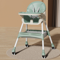 Chaise de salle à manger en plastique pour enfants chaise haute pliante multifonctionnelle pour bébé hauteur réglable chaise d'alimentation pour bébé 3 en 1