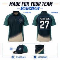 Conjunto de Uniforme de Pesca Personalizado de 4 Piezas, Camiseta Polo de Manga Corta de Secado Rápido, Pantalones Cortos, Gorra, Bragas para el Cuello, Sublimación OEM, MOQ Bajo