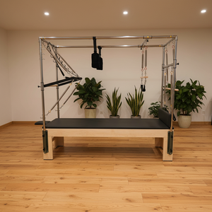 <span class=keywords><strong>Alice</strong></span> Body Balance Reformers <span class=keywords><strong>Yoga</strong></span> Bed Pilates Half Tower Wood Color Maple Wood Aluminum Alloy Reformer Machine - Product Image 1