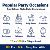Lot de 100 ballons blancs nacrés brillants de 12 pouces, ballons en latex blanc royal pour anniversaire, mariage, baby shower, Halloween