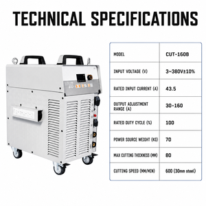 Inverter de découpe plasma numérique avec pompe à air CUT-160B CUT-120B CUT-100B 380V Cycle de service 100% Découpe maximale 80mm d'acier - Product Image 2