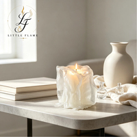 Bougie parfumée de luxe en cire de soja translucide, sculpture de glace, style art moderne, parfum d'ambiance pour la maison, article fini, marque privée, vente en gros