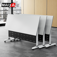 Escritorio de Oficina Minimalista y Resistente para Sala de Conferencias, Mesa Plegable Personalizada con Ruedas