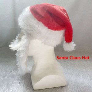 Papá Noel con barba blanca y gorro navideño, gorro de Navidad para adultos con canas, ideal para fiestas rojas de Navidad. - Product Image 4