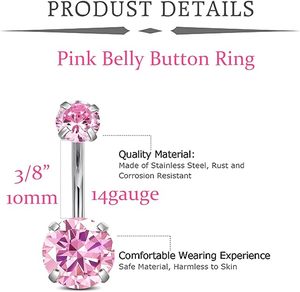 Lot de 6 Piercings de Nombril pour Femme, Bijoux en Cristal et Strass, Hypoallergéniques, Argent, Cadeau de Fiançailles et de Mariage - Product Image 6