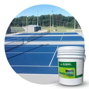 Açık havada anti kayma akrilik renk zemin kaplama boya tenis kortu için yüzey kaplama/basketbol sahası yüzey yenileme