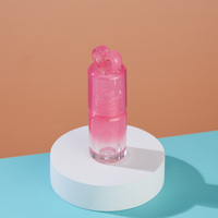 Tube de brillant à lèvres rose vide en plastique de 3,5 ml avec applicateur épais et bouchon à vis, flacon cosmétique pour rouge à lèvres, tube d'huile à lèvres, logo personnalisé