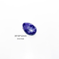 Perles pendulaires en pierre de charoite naturelle-Cristaux de guérison en forme de larme polis, pendentif unisexe à énergie spirituelle