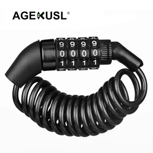 Cadena <span class=keywords><strong>Antirrobo</strong></span> para Motocicleta y Bicicleta AGEKUSL, Candado de Seguridad con Contraseña de 4 Dígitos, Cable de Alambre Plegable y Portátil - Product Image 1