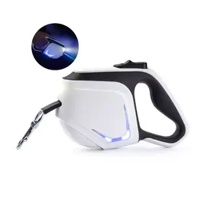New Design Built In Led Light Ring Nylon Automatic Leads Retractable Pet <b>Dog</b> <b>Leash</b> - Product Image 1