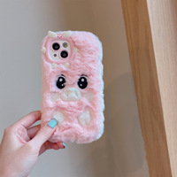 Coque de téléphone en peluche mignonne motif cochon de dessin animé pour iPhone 17 18 Pro Max 16 15 14 13 Pro Max – Collection Automne Hiver