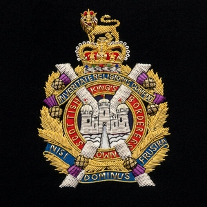 SCOTISH KINGS OWN BORDERERS High Quality Lace Embroidered Patch <b>Sew</b>-On Fabric Badge Circular Luxury Design for Garment - Product Image 1
