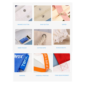 Venta al por mayor de alta calidad a todo color impreso bolsas de lona logotipo personalizado de gran capacidad bolsas de compras - Product Image 5