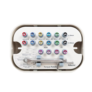 Kit de Herramientas de Restauración Dental: Llave Dinamométrica para Implantes, Destornillador Manual, Trinquete y Destornilladores de Acero Inoxidable de Colores - Product Image 4