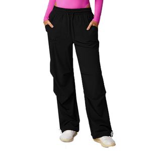 Vêtements de sport pour femmes sur mesure, pantalon de sport à séchage rapide, pantalon évasé à taille haute, jambes larges et poche, pantalon de fitness - Product Image 1