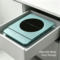 Table de cuisson à induction portable ultra-mince 2000W, plaque unique, commande tactile, pour cuisine domestique, camping-car et camping