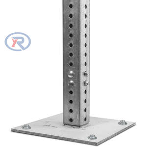 Palo per Segnaletica Stradale in Acciaio Zincato, Profilo a U o Quadrato, Perforato - Product Image 1