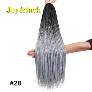 24 Inch 22 Rễ Xoắn Tóc Crochet Bện Hộp Bện Đầy Màu Sắc Ombre Xám 3S Sợi Tổng Hợp Niềm Đam Mê Bện Tóc Nối - Product Image 1