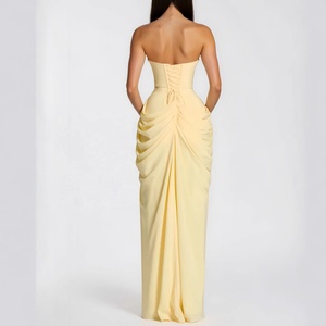 D&<span class=keywords><strong>M</strong></span> Nuevo Vestido Largo Elegante y Sexy Francés 2026 de Siete Colores sin Tirantes con Abertura Alta, Lavable - Product Image 2