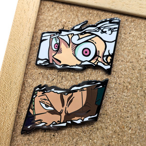 2 thiết kế mới 5cm chất lượng cao Anime lufy Zoro mũ rơm Phi Hành Đoàn kim loại huy hiệu chân trong gói số lượng lớn cho ba lô vải trang trí - Product Image 5