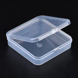 Small Mini Clear Cosmetics Square Rectangle Case Plastic Pp Storage For Container Beads Packaging Box With Lid