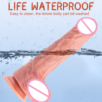 Dildo Réaliste Vibrant Rétractable Chauffant Jouets Sexuels pour Adultes Massage Féminin Poussée Silicone Dildo Réaliste Géant pour Femmes