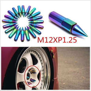 20 pièces Écrous de roue à pointes 60 mm M12x1.5/M12x1.25 en aluminium 7075, écrous de tuning allongés 60 °   Siège conique pour jantes de course JDM - Product Image 6